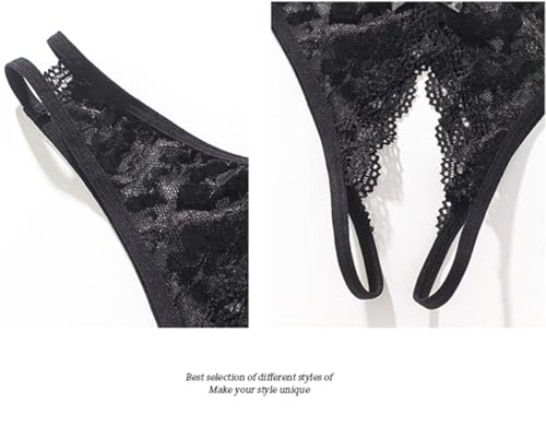 Image of Women Sexy Panties Plus Size Underwear Lace Thongs Low Rise G-String Cheeky Underpants