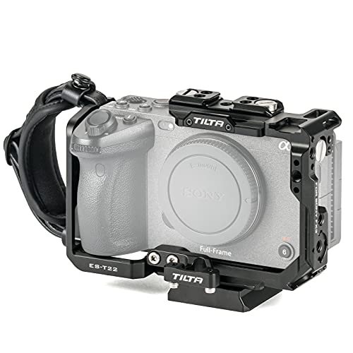 TILTA Full Camera Cage Kompatibel mit Sony FX3 FX30 mit Schnellwechselplatte, NATO Rail, Cold Shoe Receivers und 1/4"-20 Gewinden mit Positionierstiften Camera Protect Rig Schwarz TA-T13-FCC-B Cover