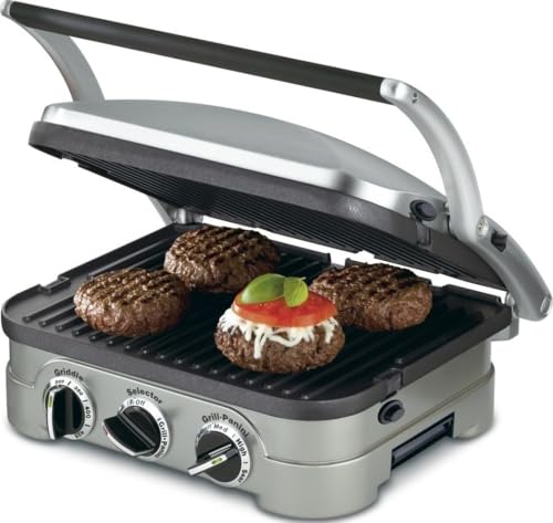 Cuisinart Panini Press, Stainless Steel Griddler, Sandwich Maker & More, 5-IN-1, GR-4NP1