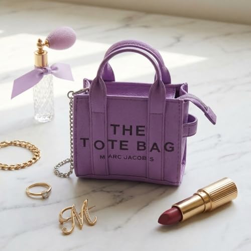 Image of Questsole Mini Tote Bag Charm for Women & Girls - Cute Small Handbag Keychain, Stylish Purse Pendant Accessory for Handbags, Keys & Gifts