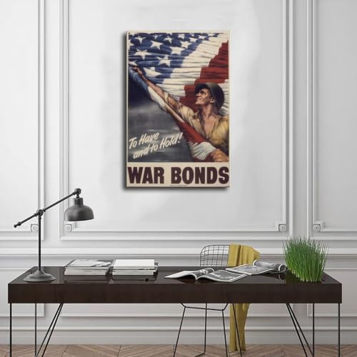 Impression sur toile de qualité supérieure : affiche rétro WW2 Propaganda 50,8 cm - 3