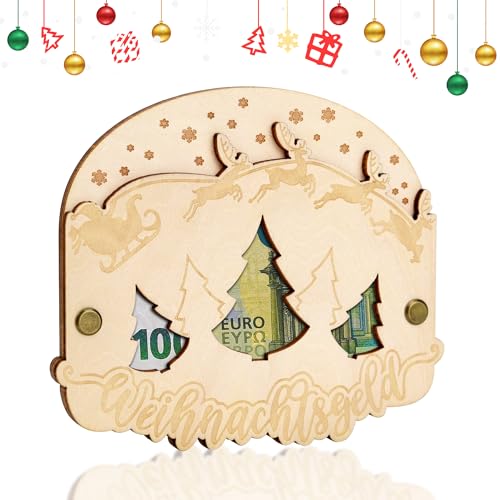 TAKULA Weihnachtsgeldgeschenk - Geldgeschenke Weihnachten,Wunscherfüller Weihnachten,Geldgeschenke Verpackung Weihnachten,Geldgeschenk Karte Weihnachten|weihnachtsgeld