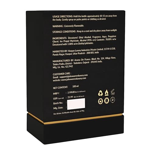 Image of JOHN WARREN NOMADE OUDH Luxury Perfume For Men, Long-Lasting Eau De Parfum with Fruity, Beany Coffee,Rose and Oudh, Fresh & Strong Everyday Fragrance-100 ml