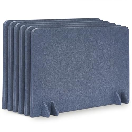 Vandebiao Desk Privacy Divider [6-Pack] 24" x 16" Freestanding Felt Panel