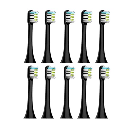 WENHA(小さな店) X5 X3 X1 電動歯ブラシ用歯ブラシヘッド 交換可能なノズル 密封パック 滴(10 black)