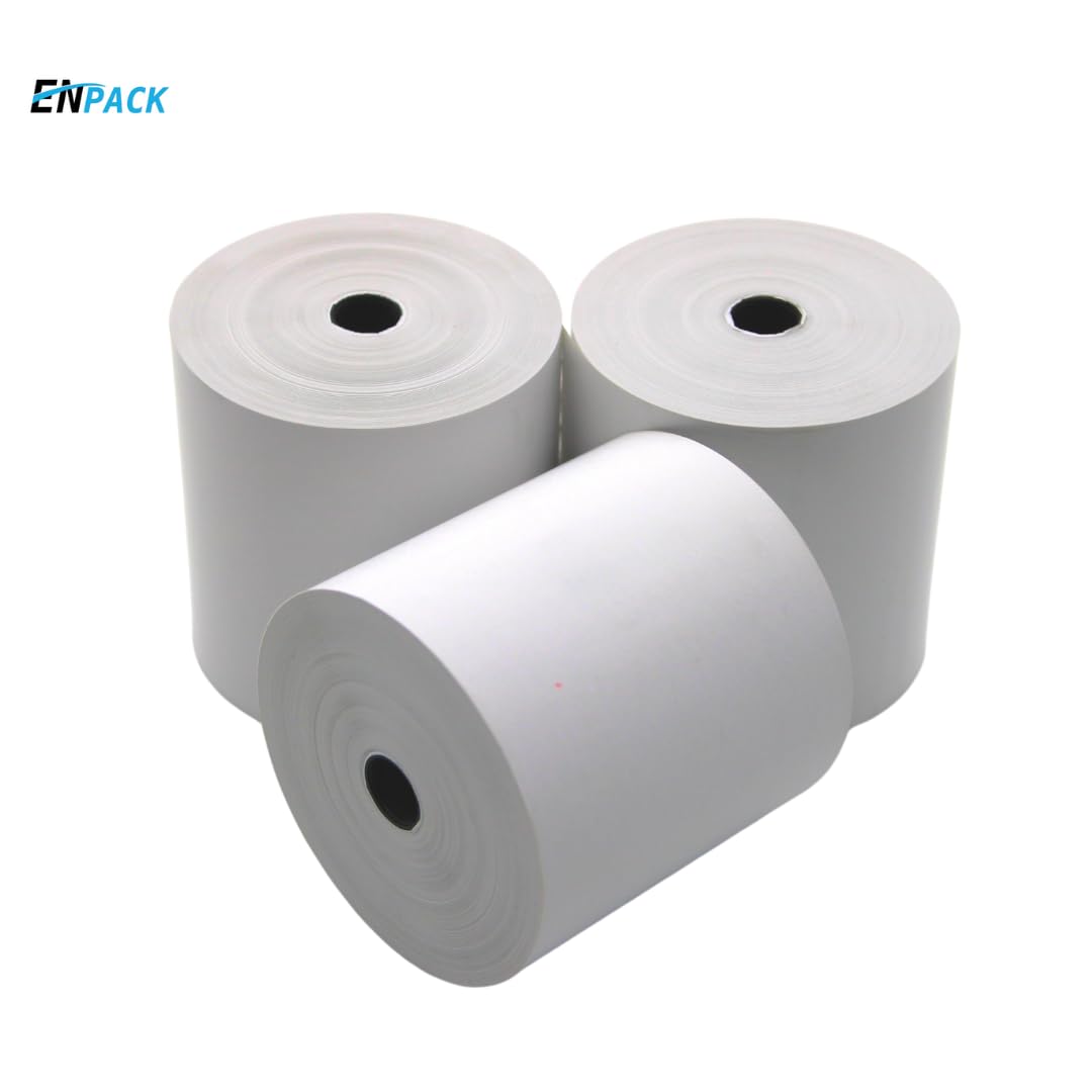 Enpack Thermorollen 80mm x 80m x 12 mm -Thermopapier - Bonrollen/Kassenrollen-BPA Frei - POS-Terminal - für alle gängigen Kassen-Bondrucker - Registrierkasse (80x80x12-80 Meter - 50 Rollen)