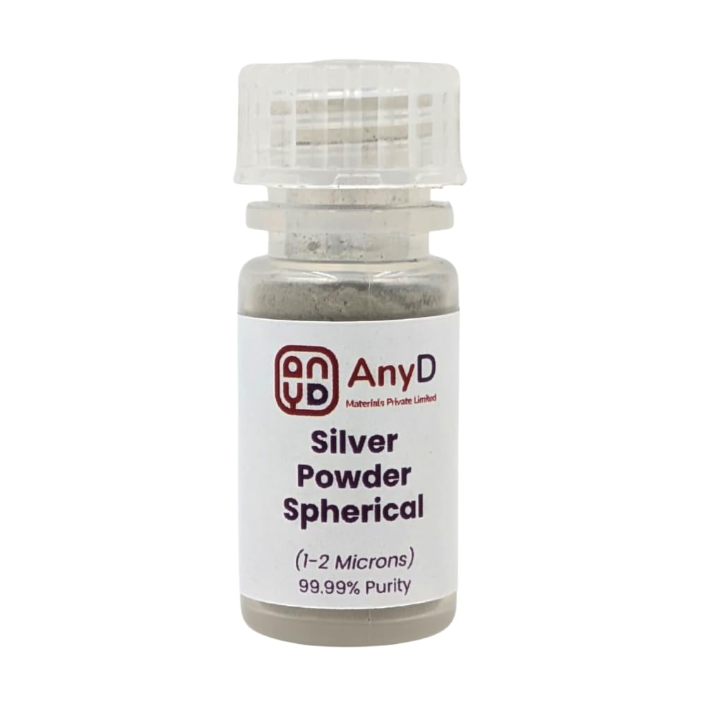Silver Powder 99.99% Pure (1–2 Micron dia & 100 nm thickness), FLakes | High-Conductivity Silver Flakes for Conductive Ink, electrical contacts, antibacterial & R&D | CAS 7440-22-4 (0.5, Grams)-picture-22
