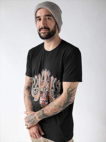 Roll Up Snake Skull T-Shirt | Casual 100% Cotton Graphic Tee | Crew Neck, Short Sleeve T Shirt for Men and Women - Image 6
