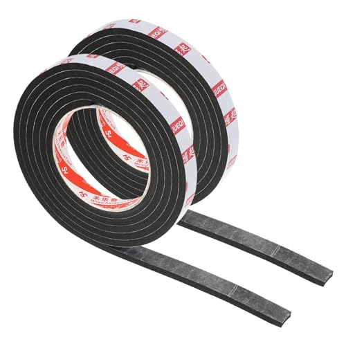 Image of PATIKIL 5 /8 inch W x 1 /5 inch T x 6.6Ft Double Sided Foam Tape, 2Rolls EVA Multipurpose Self Adhesive Weather Sponge Stripping for Home Decorations, Card Scrapbooking DIY Craft Project, Black