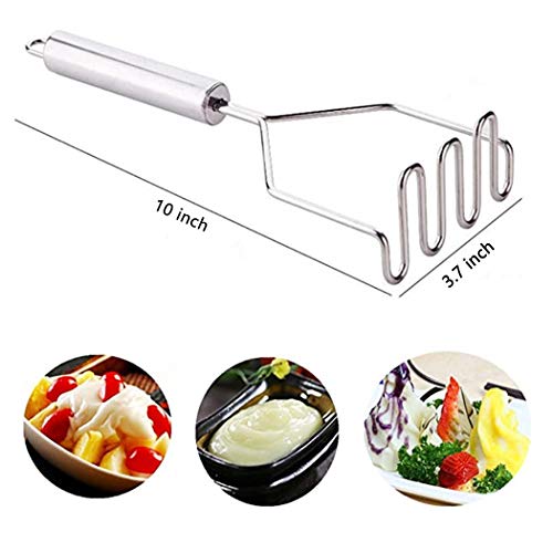 Stainless Steel Potato Masher, 2Pcs Heavy Duty Metal Wire Masher Kitchen Tool For Making Mashed Potato, Banana Bread, Pumpkin Puree, Vegetables, Guacamole #TOP1