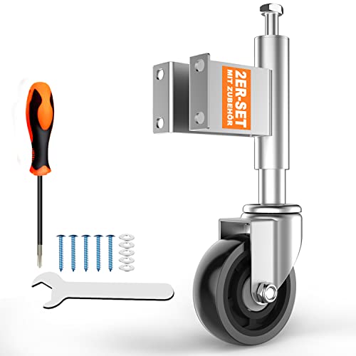 HomeGoGo Federbelastete Torrollen, 125 mm, robuste Beschläge, Stahltüren bis 400 kg, tragbar für den Einsatz auf Bauernhof, Grundstück und Zuhause, 2 Stück., 25 €