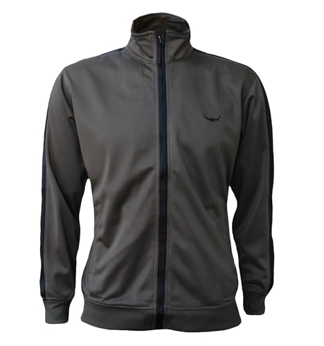 ROCK-IT Apparel Mens Track Jacket - stylish and quality retro style track jacket in Size S-XXXL - colors Black White Brown Yellow green red and gray