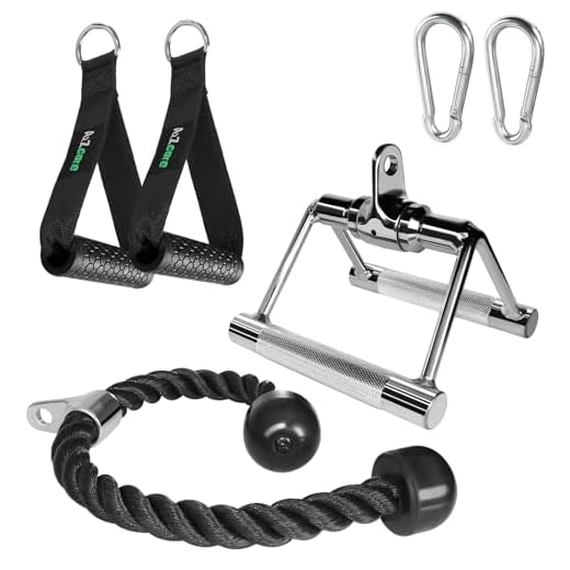 A2ZCARE Combo LAT Pull Down Attachment - Tricep Press Down Cable Attachment with Tricep Rope, Exercise Handles, V-Shaped Bar, V-Handle, and Rotating Bar