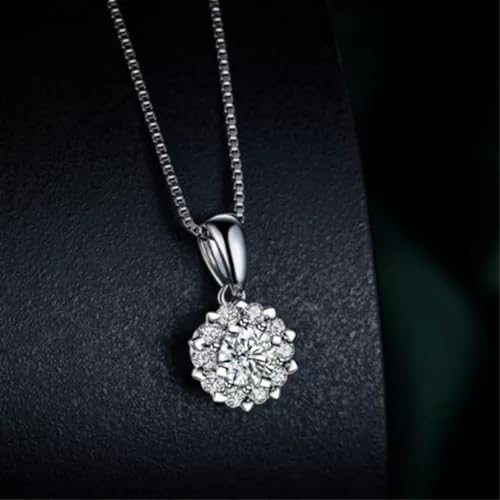 Collier de chaîne en argent 925 flocon de neige 2CT, le cadeau d'anniversaire idéal pour elle