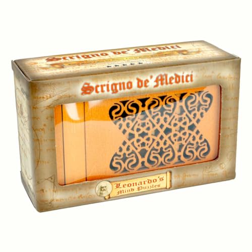Logica Spiele Art. Medicis Geheimbox - Geduldspiel aus Holz - Geheimbox aus Holz - Schwierigkeit 5/6 – Kollektion Leonardo da Vinci