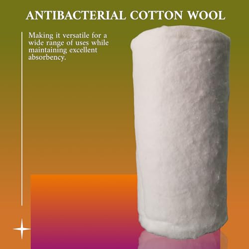 Image of Absorbent Pure Cotton Wool for Multipurpose use,Cotton Wool can use for First-Aid, Clinical Use, Makeup Remover, Salon, Beauty Baby care & art and Craft pack of 500gms -White