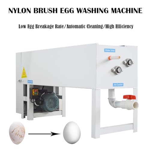 INTBUYING Semi-Automatic Egg Washer Machine with Brush Fresh/Duck/Goose/Potato Egg Cleaner Scrubber 1500-2000 Eggs/Hour Surface Cleaning Commercial Egg Cleaning Tool 110V