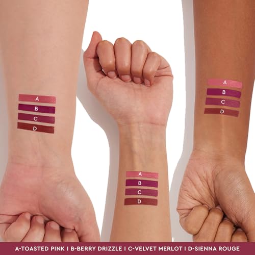 Image of Kiro Four Play Non-Stop Airy Matte Liquid Lip Stack - Elite Berry Quad, 6ml