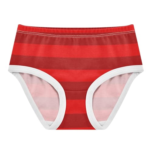 Red Brown Stripe Toddler Girls's Underwear 2T