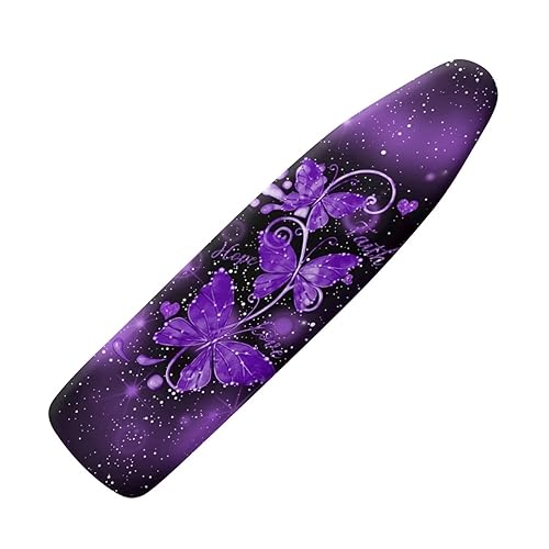 Snilety Bügelbrettbezug lila Schmetterlingsmuster Easy Fit Pad-Bügelbrettbezug mit elastischem Sorch Resistant Bügelbrettzubehör