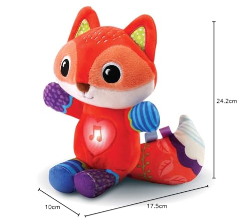 VTech - Malo, Mon Renardeau Dodo, Peluche Renard, Doudou Bébé, Musique Douce et Sons Apaisants, Lavable en Machine, Cadeau de Naissance - Contenu en Français