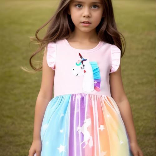 Image of Toddler Girls Tutu Dresses Cute Casual Short Sleeve Dress for Summer Daily Home School Party 2-8T