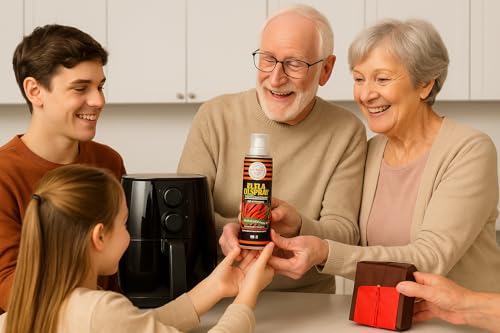 KitchenCrazy Ölspray Chili Geschmack – 1x200ml Rapsöl – für Heißluftfritteuse, Airfryer, Grill & Pfanne – kalorienarm kochen & braten, auch für Pizza und Salat