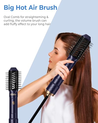 UKLISS 6 in 1 Hot Air Styler, Hair Dryer Fast Drying 1000W, Hot Air Brush Set with Auto Air Hair Curler Wand, Volumizer, Round Brush, Hair Straightener Brush, Gift Sets for Women, Wife, Family - Image 5