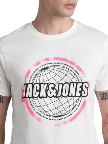 Image of JACK & JONES Men's Cotton Solid Slim Fit T-Shirt