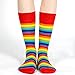 Mysocks Rainbow Socks Unisex Colorful Pride Socks Striped Crew LGBTQ Gay Sock for Women Men Rainbow 8-12