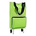 Zipvb Shopping Bag Tragbare Einkaufswagen-Tasche mit Rad-faltbarem Warenkorb-Rollen-Lebensmittelgeschäft-Grün