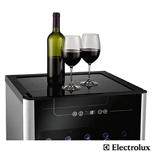 Adega Electrolux 24 Garrafas Uma Porta Preta Com Acabamento Em Inox (ACS24) 220V