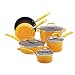 Rachael Ray Porcelain Enamel II Nonstick 10-Piece Cookware Set, Yellow Gradient