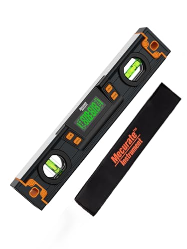 Image of Mecurate 10-Inch Digital Level, Professional Smart Precision Torpedo Level Tool, Bright LCD Display, Audible Alerts, Magnetic Bottom, Dust Water Resistant, with Carrying Case