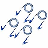 MECCANIXITY 4pcs 6.6ft Alligator Clip Test Leads, 15A Dual Alligator Clips with Wires for Multimeter Jumper Wire Industry Car Battery, Blue