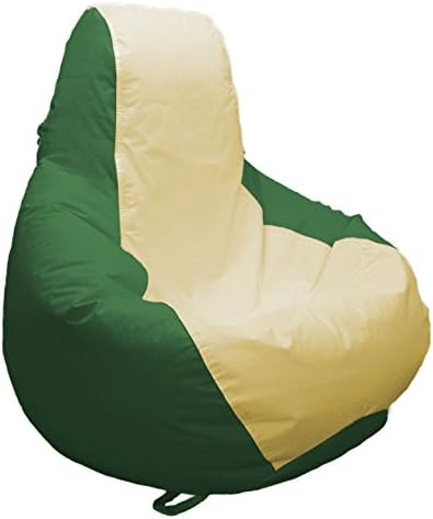 JoyBean Outdoor Bean Bag Chair - Water Resistant Marine Vinyl Ideal for Yacht Boat Pool Patio Garden Marine - Lawn Chair - Patio Furniture - for Adults Teens Kids (Medium Longneck, Ladyyellow/Green)