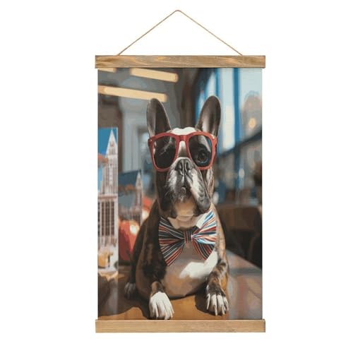 Decoración vintage de bulldog francés para colgar de forma fácil y elegante