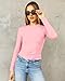 Abardsion Women's Long Sleeve Shirts Spring 2026 Casual Basic Going Out Crop Tops Slim Fit Tight Y2K Clothes(Light Pink, S)
