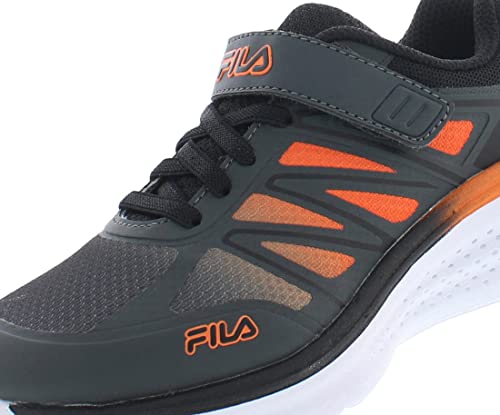 Fila Superstride 3 Strap Boys Shoes Size 12, Color: Black/Orange3