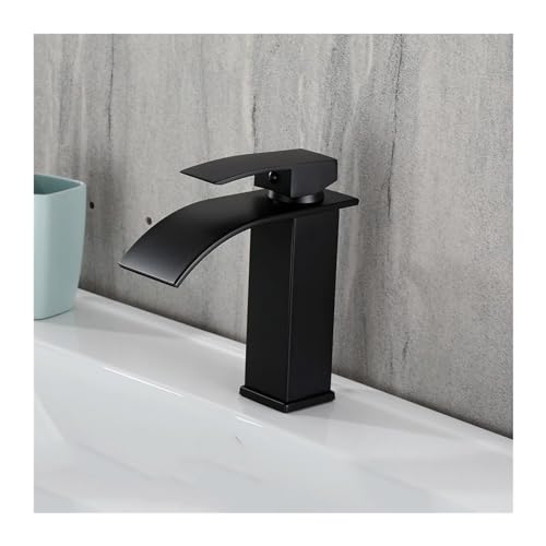 Robinet de bassin noir mat mitigeur moderne de salle de bain