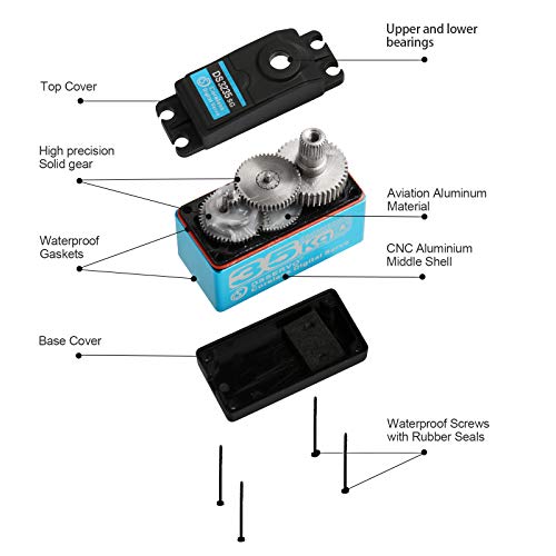 35Kg Digital Servo Full Metal Gear High Torque Waterproof Ds3235 With Two 25T Servo Arms For Rc Car Robot Control Angle 180 #TOP4