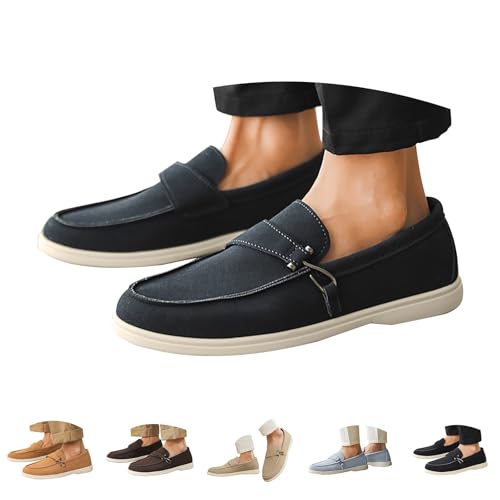 Mocasines de gamuza azul oscuro para hombre, el calzado idóneo para barbacoas y fiestas 2