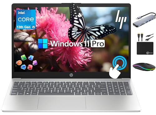 HP 15.6�C���`�^�b�`�X�N���[���p�r���I���m�[�g�p�\�R��, 64GB RAM, 2.5TB�X�g���[�W (2TB SSD + 500GB Ext), 10-Core Intel i5�v���Z�b�T, Wi-Fi 6E, Windows 11 Pro with