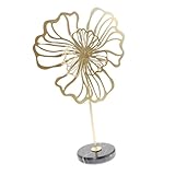 TOPBATHY Marmorhandwerk Tafelaufsätze Blatt-Statue- Bürodekoration Ornament Schwarze und goldene Mittelstücke für Tische Tischdekoration Kaffetisch schmücken Metall