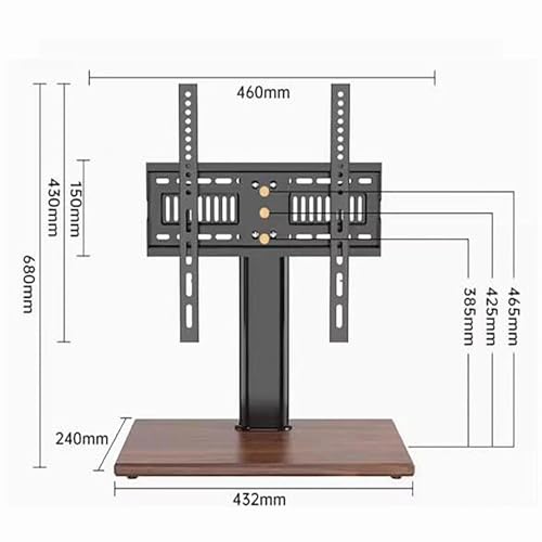 Support de table pour téléviseur instable hauteur réglable socle bois 70kg - 4