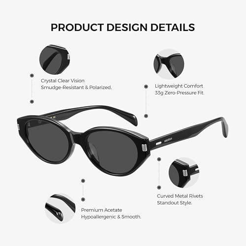 Image of Vintage Polarized Cat-Eye Sunglasses for Women UV Protection, Exclusive Eyewear Brand of EssilorLuxottica