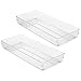 Produktbild iDesign Linus Schubladenorganizer, großer Schubladeneinsatz aus Kunststoff für Utensilien, 2er-Set Aufbewahrungsboxen, durchsichtig, 15,24 x 38,1 x 5,08 cm