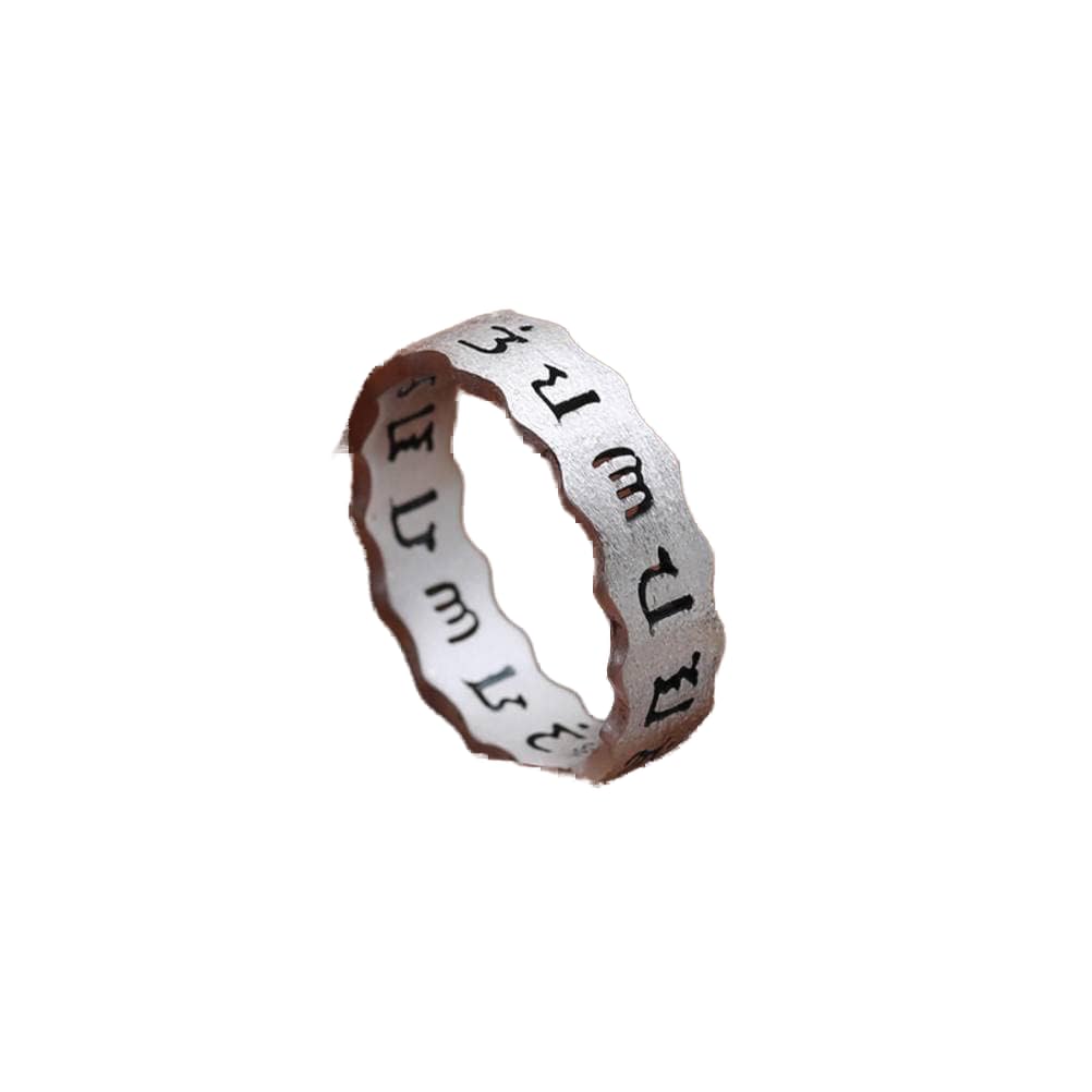 Bague fine en argent sterling S925 ajustable à surface mate