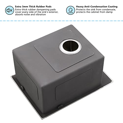 15 Inch Drop In Bar Sink -Vasoyo 15X20 Inch Topmount Wet Bar Sink 16 Gauge Stainless Steel Single Bowl Rv Kitchen Sink Outdoor Sink Utility Sink Mini Sink Basin With Cutting Board #TOP5