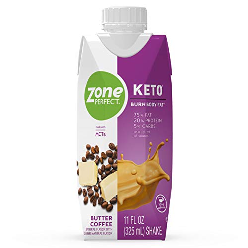 ZonePerfect Keto Shake, Butter Coffee, True Keto Macros To Burn Body Fat, Made With MCTs, 11 fl oz, 12 Count ZonePerfect Keto Shake, Butter Coffee, True Keto Macros To Burn Body Fat, Made With MCTs, 11 fl oz, 12 Count